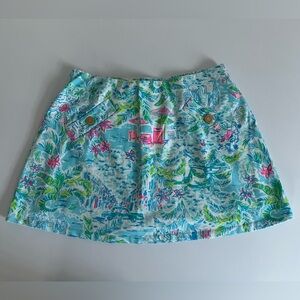 Lilly Pulitzer Tropical Blue Floral Women's Skort Size XS